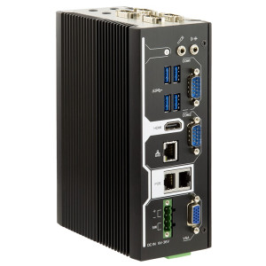 ARBOR ARES-5311 Fanless DIN-Rail Embedded System with Intel Atom x7-E3950 or Celeron N3350, 3 LAN, 4 USB, 9 COM